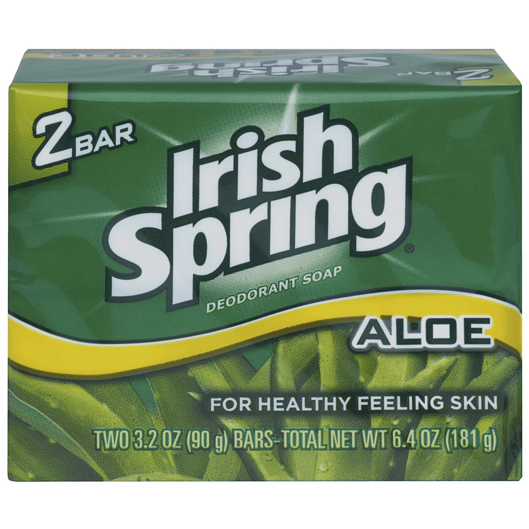 Irish Spring Aloe Vera Bar Soap, 3.2 Ounce, 2 Bar Pack