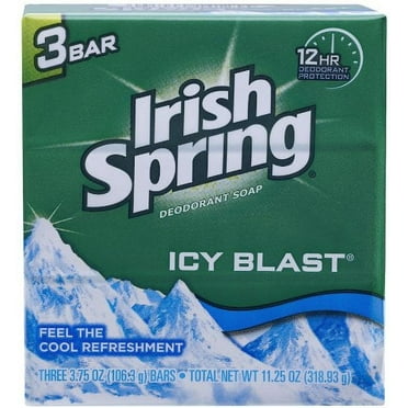 Irish Spring Bath Bar, Icy Blast 3.75 Oz, 3 x 3.75 oz bars (Pack of 20)