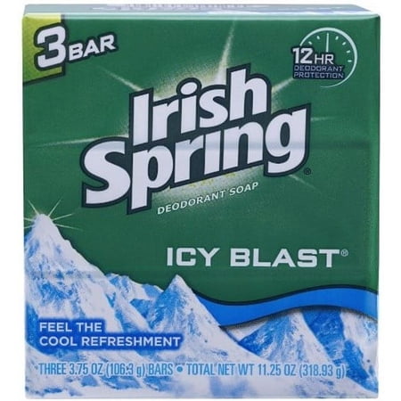 Irish Spring Bath Bar, Icy Blast 3.75 Oz, 3 x 3.75 oz bars