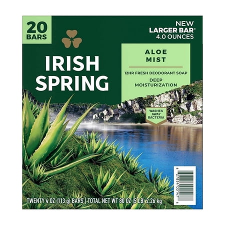 Irish Spring Deep Moisture Bar Soap For MenAloe Mist20 Pack - 4 Ounce Bars