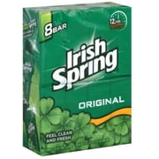 Irish Spring Deodorant Bar Soap Original, 3.75 oz bars, 8 ea Pack of 2