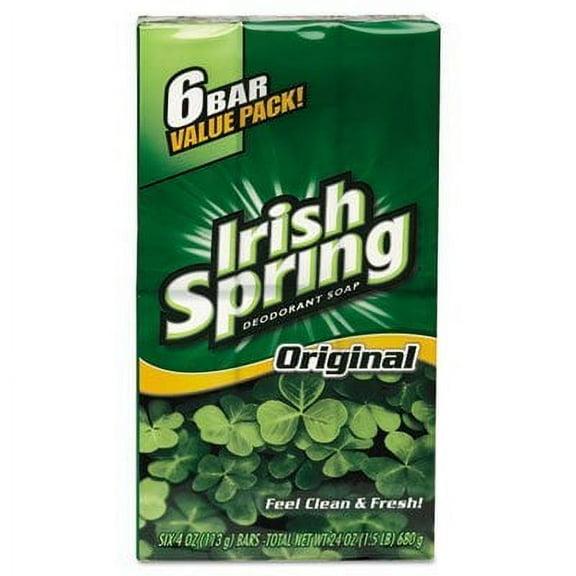 Irish Spring Deodorant Original 6 Bars, 3.75 oz