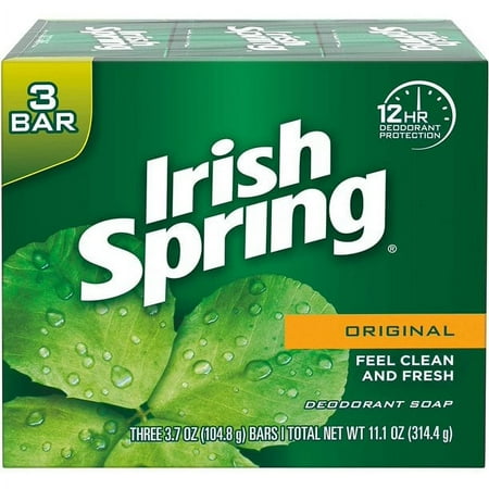 Irish Spring Feel Clean & Fresh 12hr Deodorant Bar Soap 3.75 oz, 2-Pack
