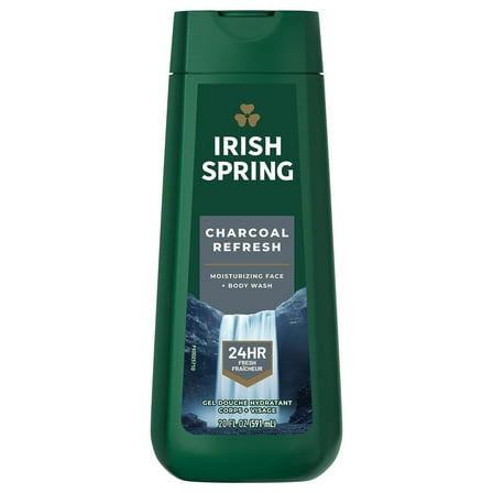 Irish Spring Gel Body Wash for Men, Charcoal Fresh, 20 fl oz