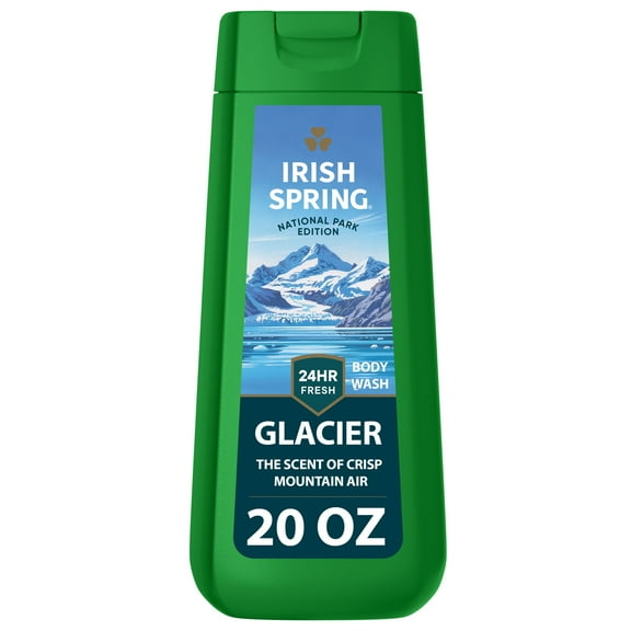 Limited Edition Irish Spring Glacier Moisturizing Body Wash for Men, 24-hour Fresh, Face and Body Wash, Mens Body Wash, Paraben Free, Crisp Mountain Air Scent, 20 fl oz Bottle