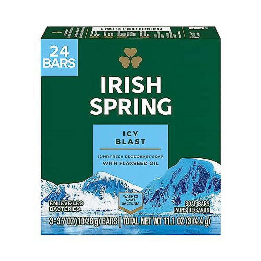 Irish Spring Icy Blast Bar Soap for Men, Mens Soap, Smell Fresh and