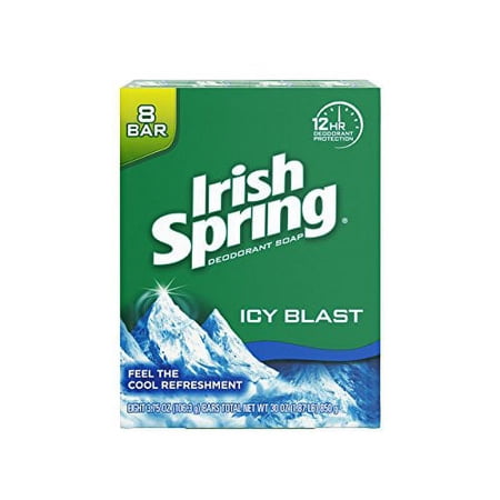 Irish Spring Icy Blast Cool Refreshment Deodorant Soap (Pack of 48)