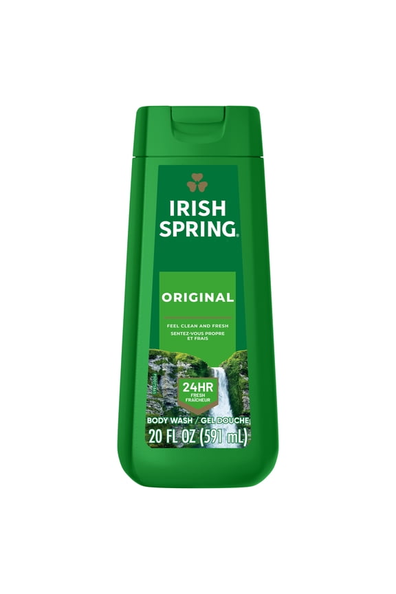 Irish Spring Original Moisturizing Body Wash for Men, 24-Hour Fresh, Face and Body Wash, Men’s Body Wash, Biodegradable Ingredients, Paraben Free, Cool Fresh Scent, 20 fl oz Bottle