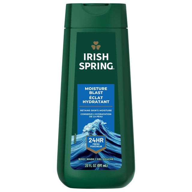 Irish Spring Mens Body Wash, Moisture Blast Body Wash for Men, Feel