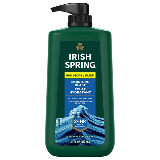 Irish Spring Mens Body Wash, Moisture Blast Body Wash for Men, Feel