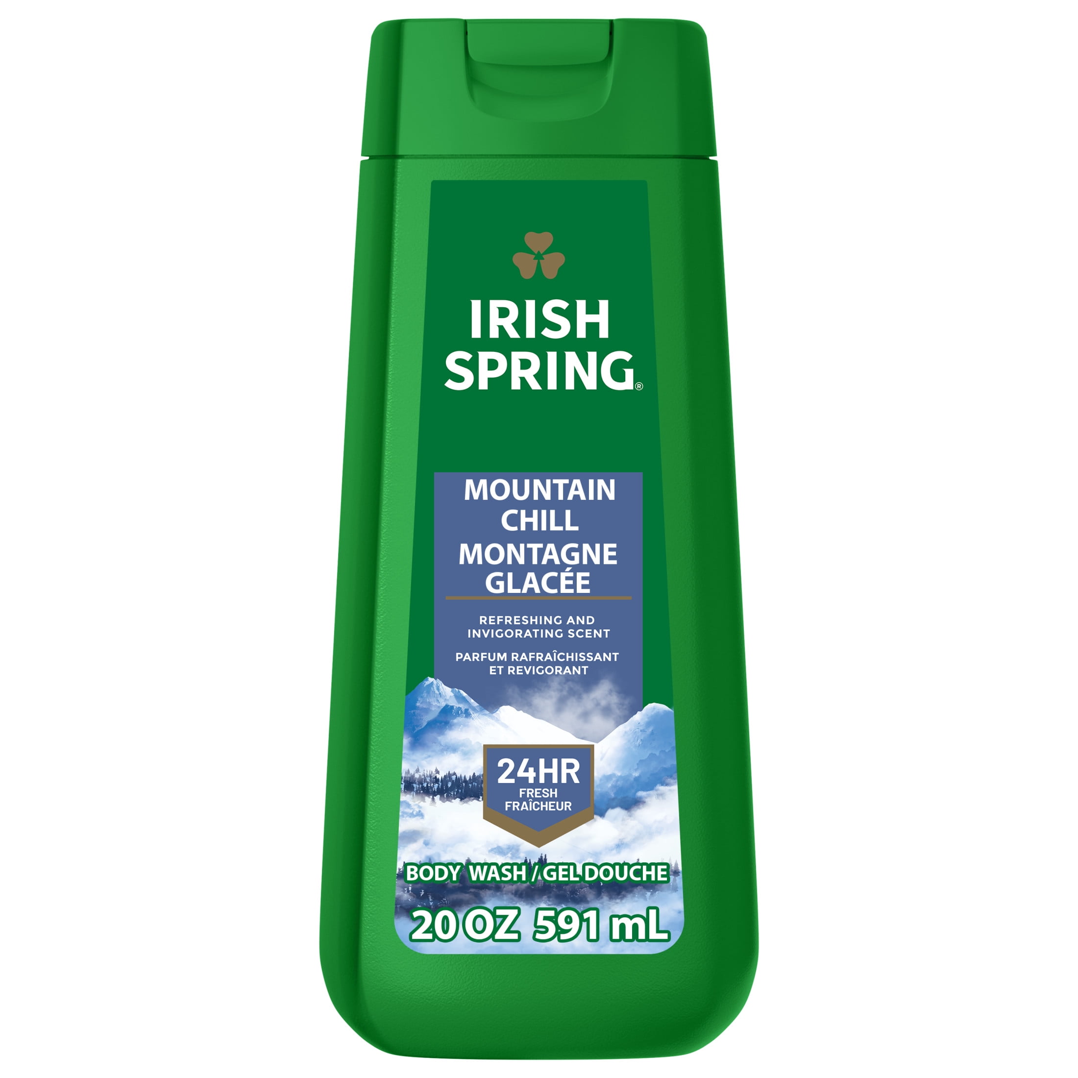 Irish Spring Mountain Chill Moisturizing Body Wash for Men, 24-Hour Fresh, Face and Body Wash, Mens Body Wash, Biodegradable Ingredients, Paraben Free, Cool Fresh Scent, 20 fl oz Bottle