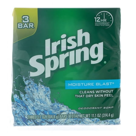 Irish Spring Moisture Blast Bar Soap - 3 Bar, 11.25 oz 6 Pack