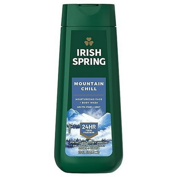 Irish Spring Mountain Chill Moisturizing Body Wash for Men, 20 Oz, 3 Pack
