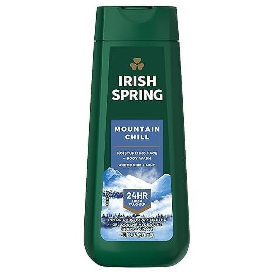 Irish Spring Mountain Chill Moisturizing Body Wash for Men, 20 Oz, 6 Pack