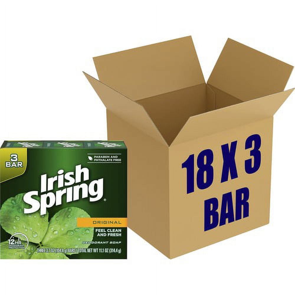 Irish Spring Deodorant Bar Soap with Flaxseed Oil - Original Clean ScentFor - 3.75 oz - Bacteria Remover - Skin, Hand - Green - Paraben-free, Phthalate-free, Gluten-free, Recyclable - 18 / Carton Irish Spring Deodorant Bar Soap with Flaxseed Oil - Original Clean ScentFor - 3.75 oz - Bacteria Remover - Skin, Hand - Green - Paraben-free, Phthalate-free, Gluten-free, Recyclable - 18 / Carton