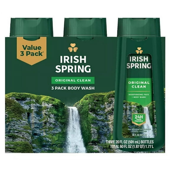 Irish Spring Original Clean Body Wash for Men, 3 ct./20 oz.