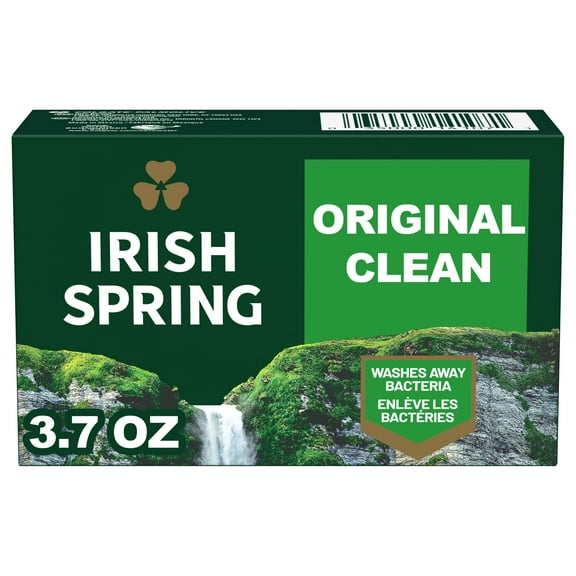 Irish Spring Original Clean Deodorant Bar Soap for Men, 3.7 oz