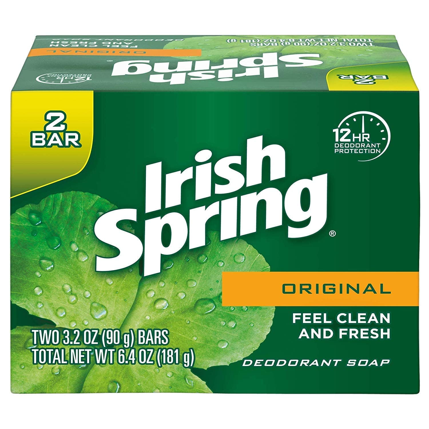 Irish Spring Original Scent OIF8Bar Soap 3.2 oz. Pack of 2