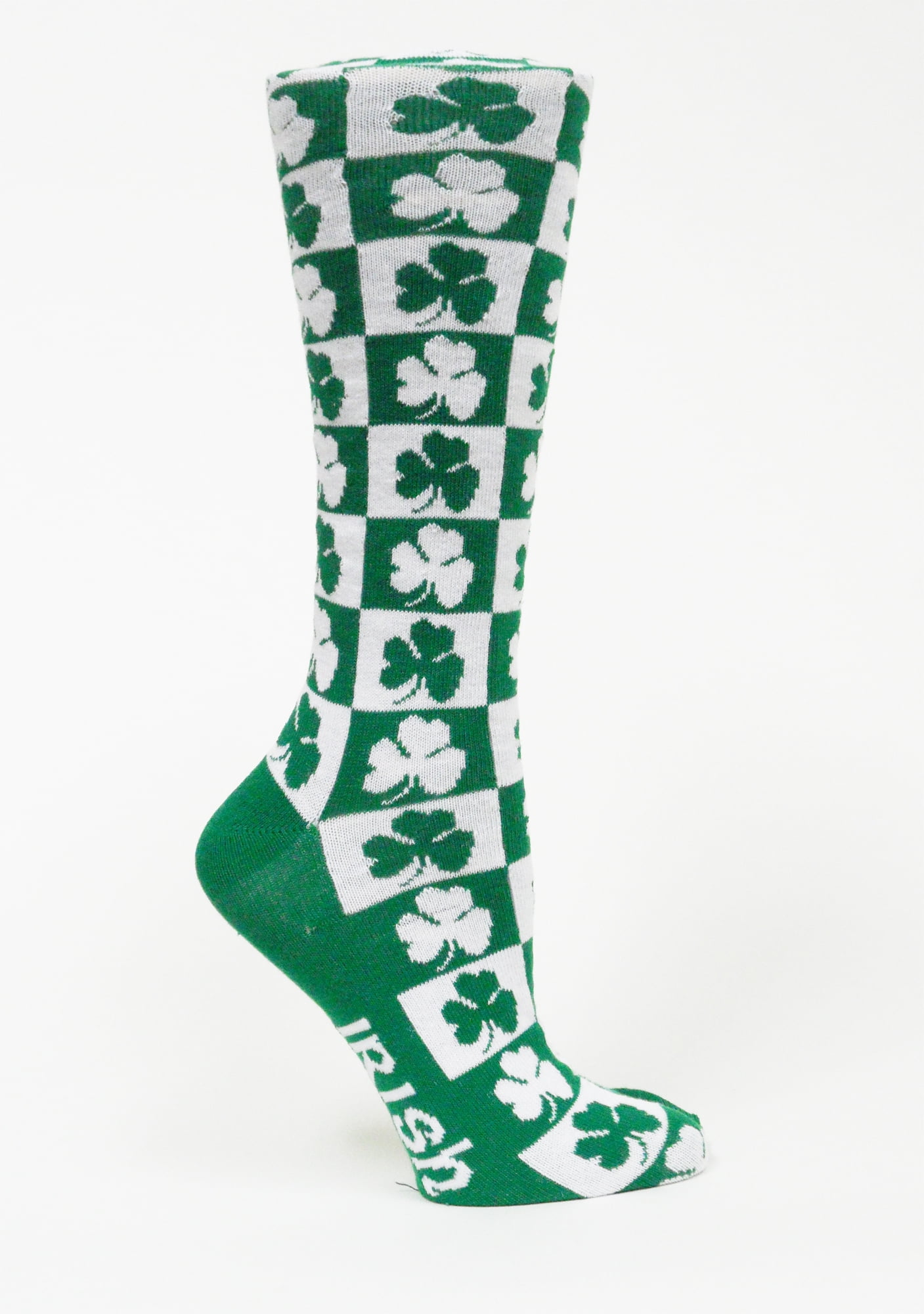 Irish St Patrick's Day Checkerboard Dress Socks - Donegal Bay - Unisex - One Size - Mid-Calf