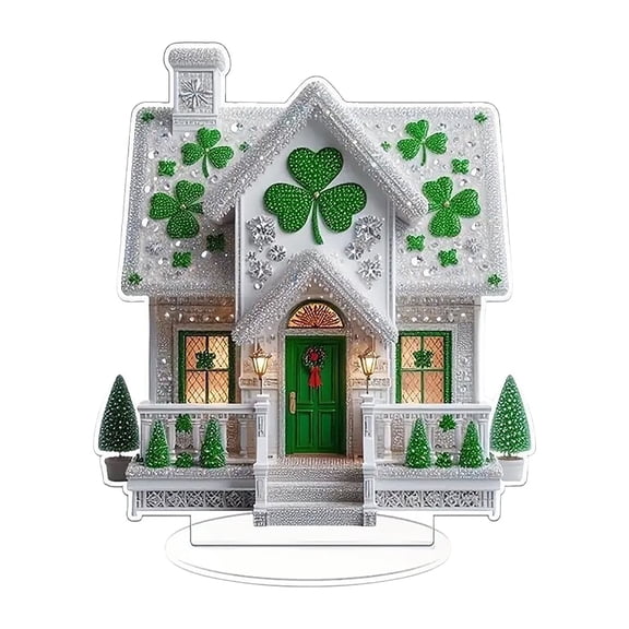 Irish St.Patrick's Day Decor Acrylic Table Decor, 8*6.7in Shamrock Exquisite house, Home Tabletop Office Kitchen