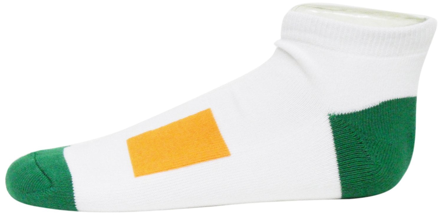 Irish St Patrick's Day White No Show Footie Socks - Donegal Bay - Unisex - One Size - No-Show