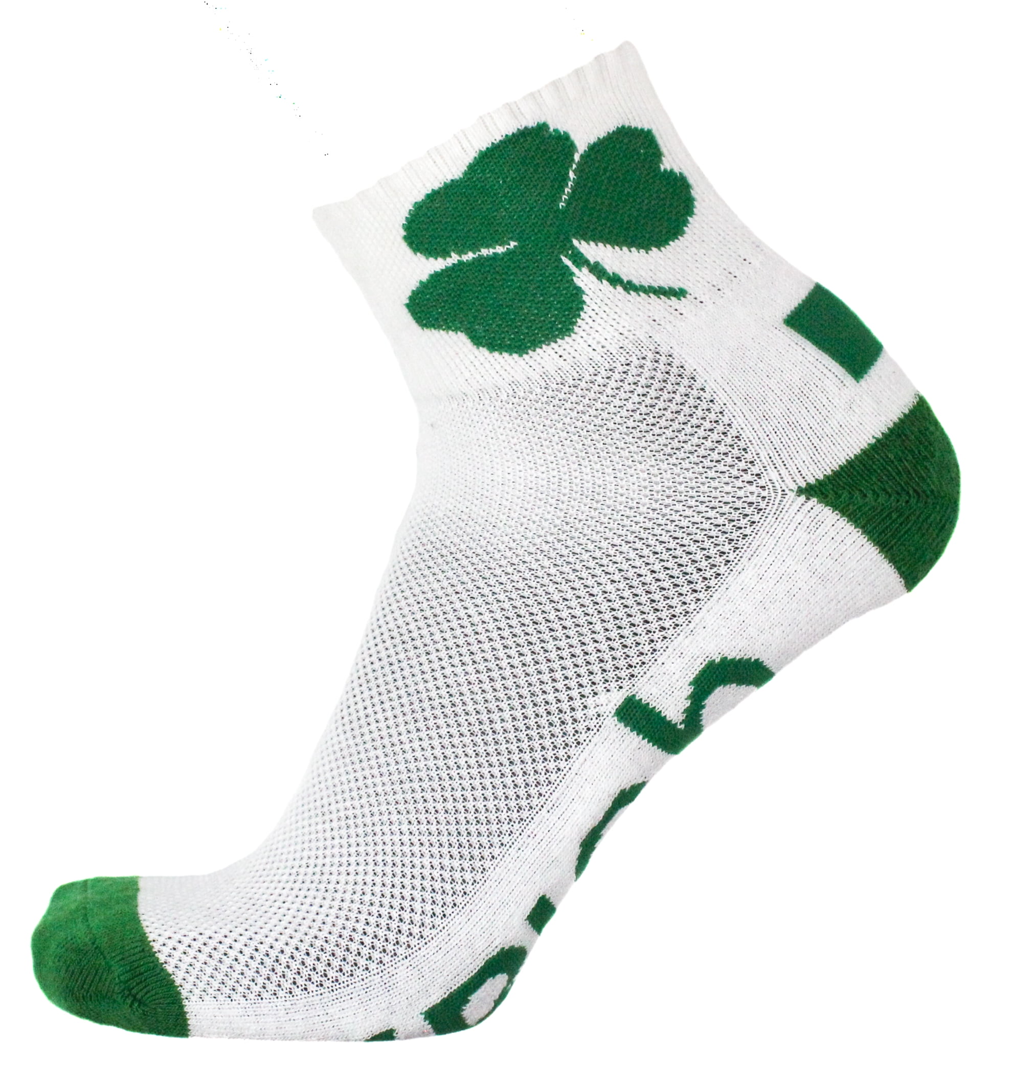 Irish St Patrick's Day White Quarter Socks - Donegal Bay - Unisex - One Size - Quarter