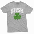 thumbnail image 1 of Irish St. Patrick's day shirt Clover Shamrock Saint Patricks day Tee Ireland patriotic shirt (3X-Large Grey), 1 of 7