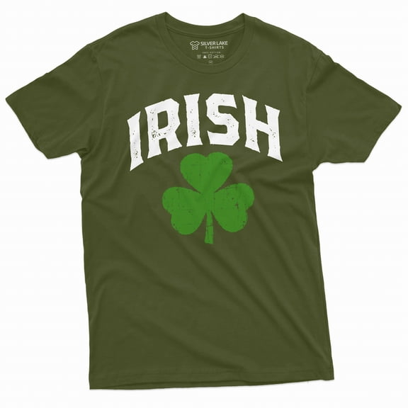 Irish St. Patrick's day shirt Clover Shamrock Saint Patricks day Tee Ireland patriotic shirt (4X-Large Military Green)