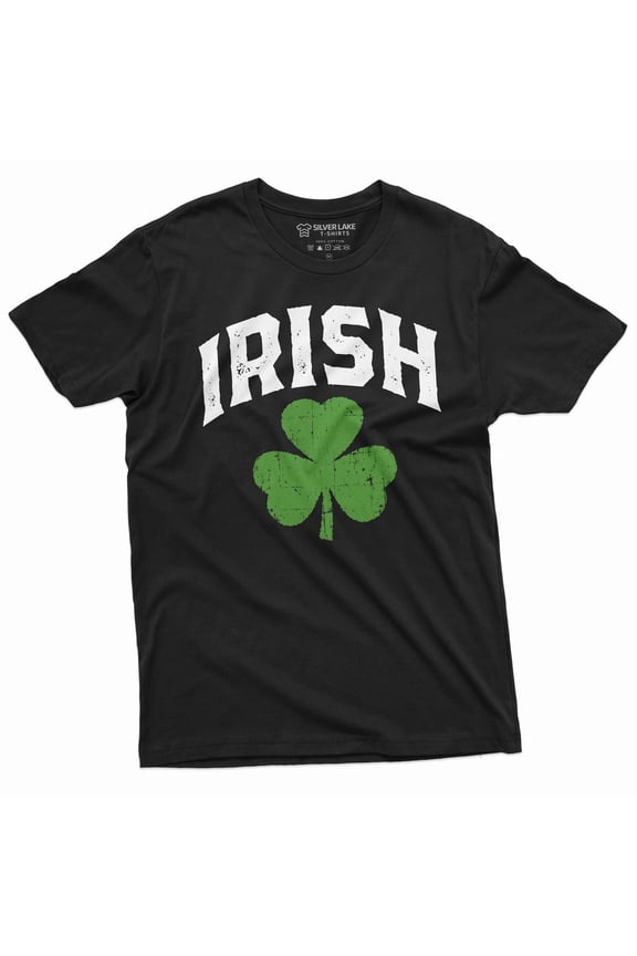 Irish St. Patrick's day shirt Clover Shamrock Saint Patricks day Tee Ireland patriotic shirt (Small Black)