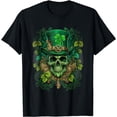 thumbnail image 1 of Irish St Patricks Shamrock Skull St Patricks Day Irish T-Shirt, S-5XL,Unisex Tee, 1 of 2