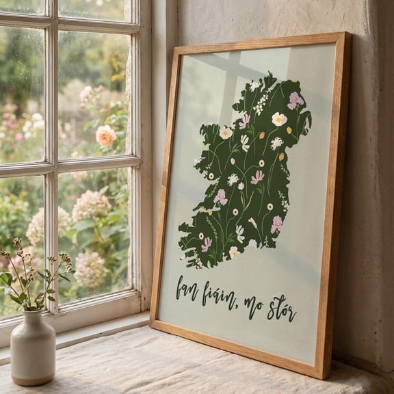 Irish "Stay Wild" Map of Ireland Print, Gaelic Home Decor, A3 A4 Sizes, Poster Only