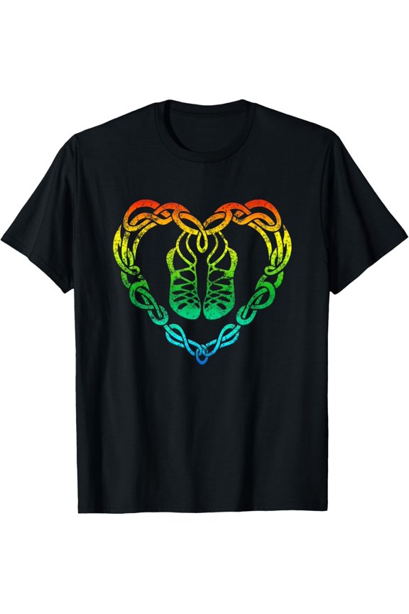 Irish Step Dancing Celtic Knot Heart T Shirt Gift T-Shirt
