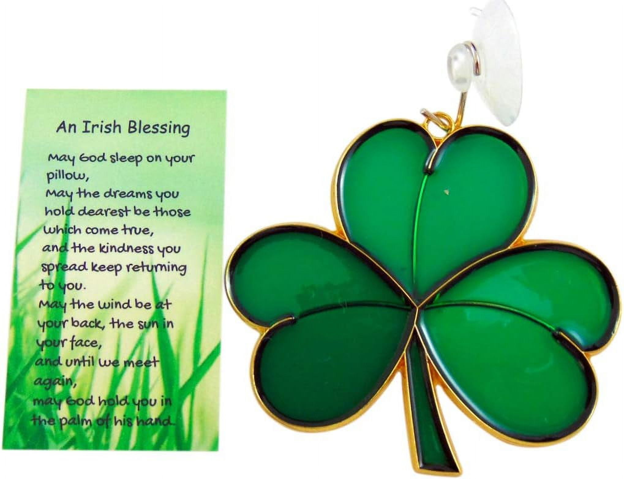Irish Suncatcher Set With Blessing From Ireland Prayer Card And