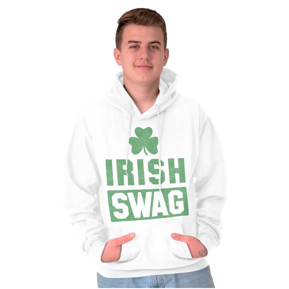 Irish Swag St Patrick's Day Shamrock Unisex Plus Fleece Graphic Hoodie Brisco Brands 2X