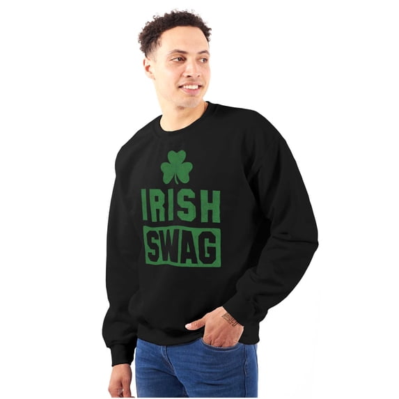 Irish Swag St Patrick's Day Shamrock Unisex Plus Fleece Graphic Sweatshirt Brisco Brands 4X