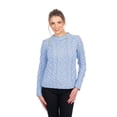 thumbnail image 1 of Irish Sweater for Women's 100% Merino Wool Cable Knit Woolen Raglan Pullover, 1 of 1