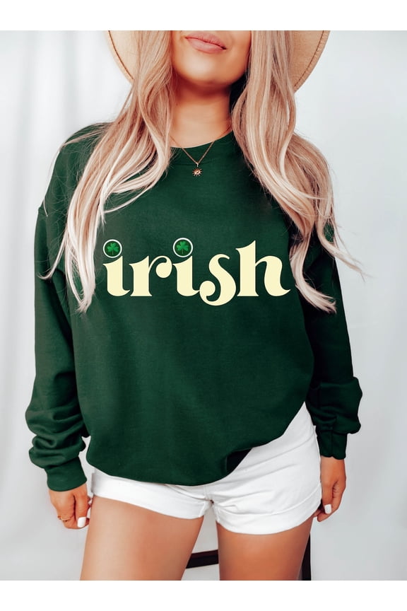 Irish Sweatshirt, St Patricks Day Crewneck, St Pattys Day Sweatshirt, Lucky St Patrick's Day Sweater, Woman Cute Saint Patrick's Day Sweater Sweatshirt All Size S-5XL