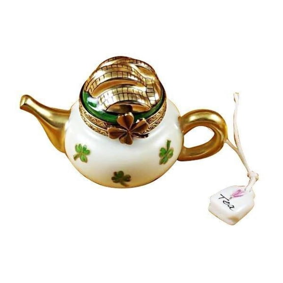 Irish Teapot for Tea Lovers Limoges Box Porcelain Figurine