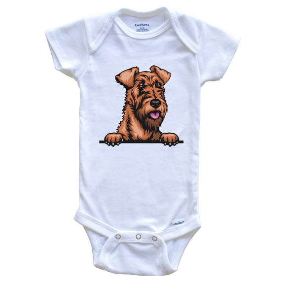 Irish Terrier Dog Breed Cute Baby Bodysuit, 0-3 months white