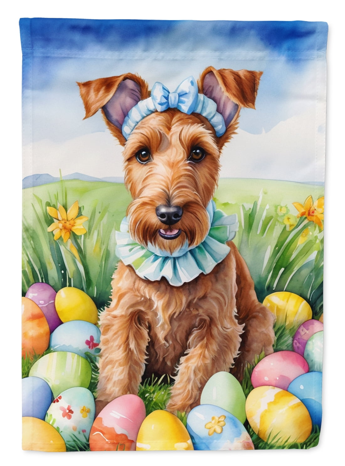 Irish Terrier Easter Egg Hunt Garden Flag 11.25 in x 15.5 in
