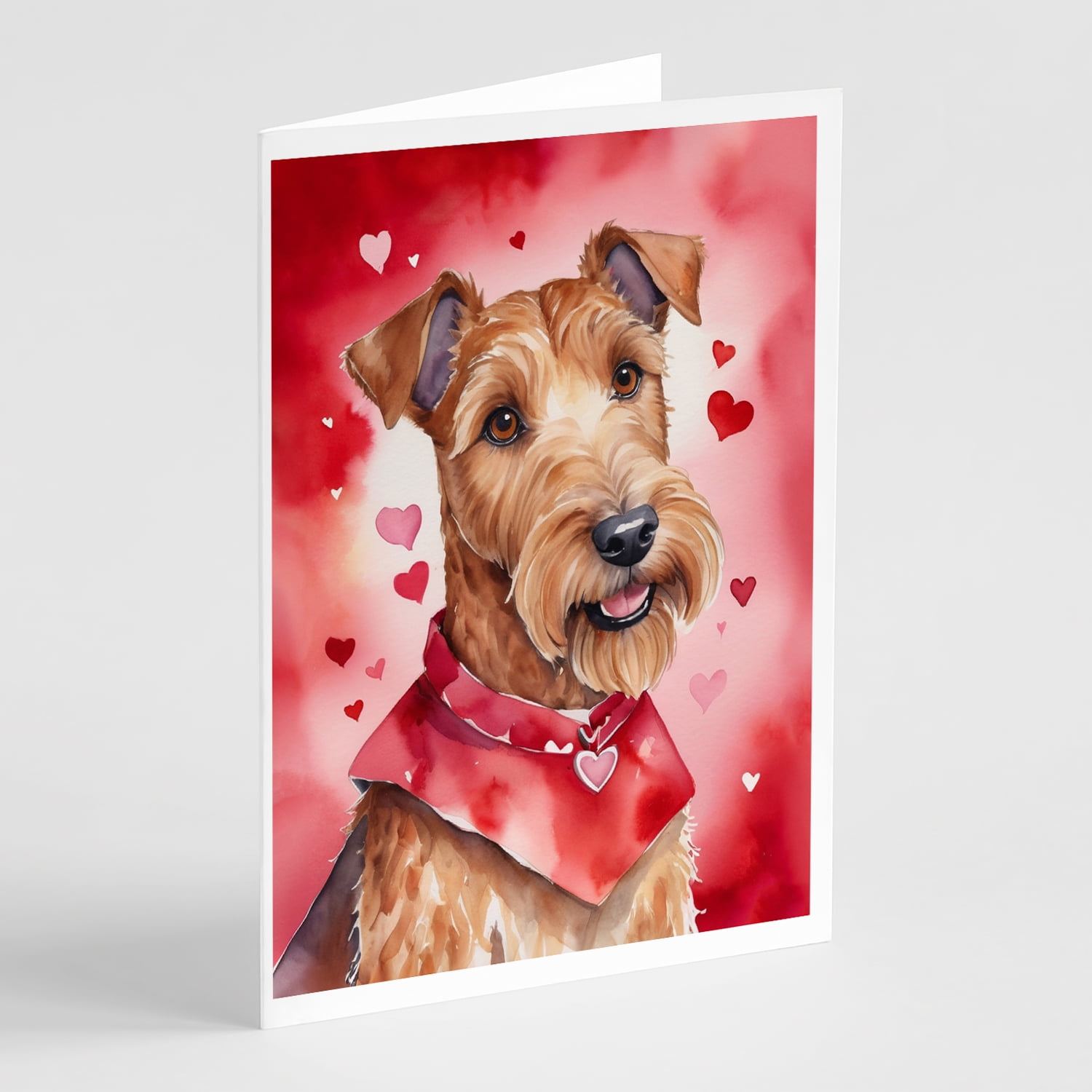 Irish Terrier My Valentine Greeting Cards Pack of 8 7 in x 5 in