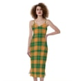 thumbnail image 1 of Irish Themed Plaid Pattern Print Slim Fit Midi Cami Dress, Irish St. Patrick'S Day Fashion Summer Maxi Sexy Casual Dress For Women, 1 of 4