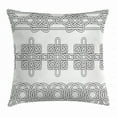 thumbnail image 1 of Irish Throw Pillow Cushion Cover, Indigenous Motifs in Stencil Art Style Celtic Culture Outline Tribal Victorian, Decorative Square Accent Pillow Case, 20 X 20 Inches, Black and White, by Ambesonne, 1 of 2