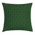 thumbnail image 1 of Irish Throw Pillow Cushion Cover, National Foliage Pattern Intricate Twigs and Dots Trefoil Botanical Abstraction, Decorative Square Accent Pillow Case, 16 X 16 Inches, Black Lime Green, by Ambesonne, 1 of 2