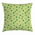 thumbnail image 1 of Irish Throw Pillow Cushion Cover, Retro Classical Checkered Pattern Decorated with Cute Green Shamrocks Garden Plants, Decorative Square Accent Pillow Case, 16 X 16 Inches, Multicolor, by Ambesonne, 1 of 2