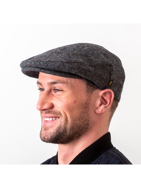 Irish Traditional Donegal Tweed Cap – Authentic Men’s Flat Cap with Classic Irish Design in Blue Salt & Pepper