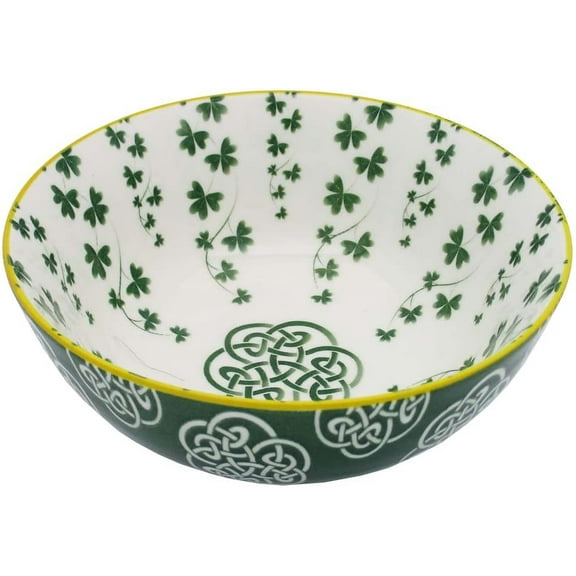 Royal Tara Irish Celtic Bowl With Trellis Shamrock & Celtic Cross Design 14cm Trellis Shamrock Design