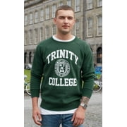 Irish Trinity College Dublin Mens Sweatshirt Bottle Green /White Jumper