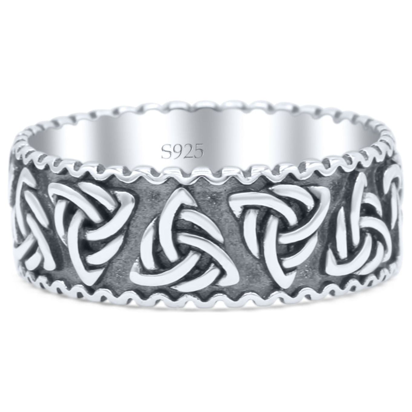 Irish Triquetra Knot Band Celtic Trinity Knot Ring Band 925 Sterling ...