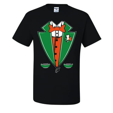 Irish Tuxedo Mens T-shirts, Black, Small